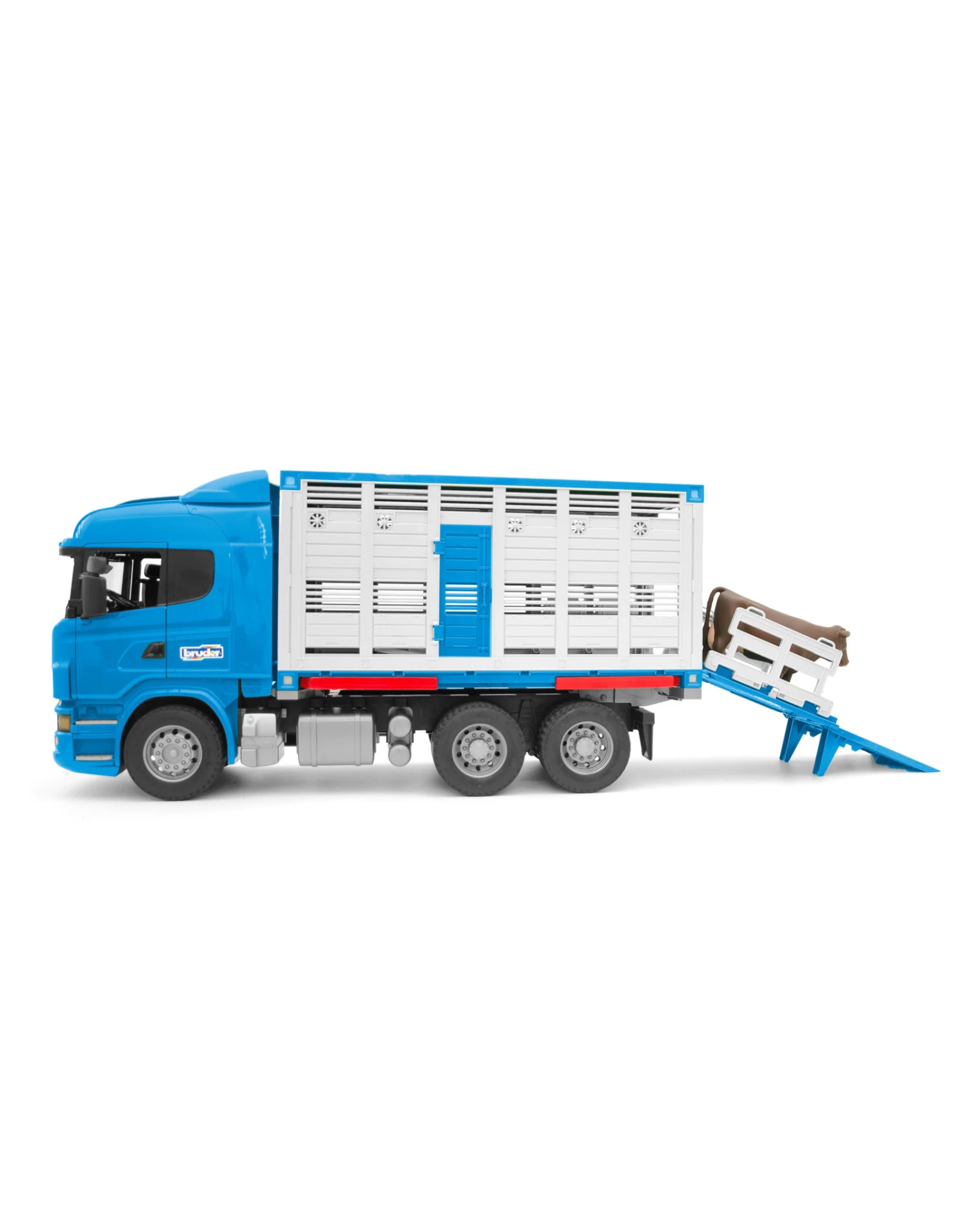 Bruder 03549 Scania R-serie Veetransportwagen Met 1 Koe (1:16) 1 Bruder 03549 Scania R-serie Veetransportwagen Met 1 Koe (1:16)