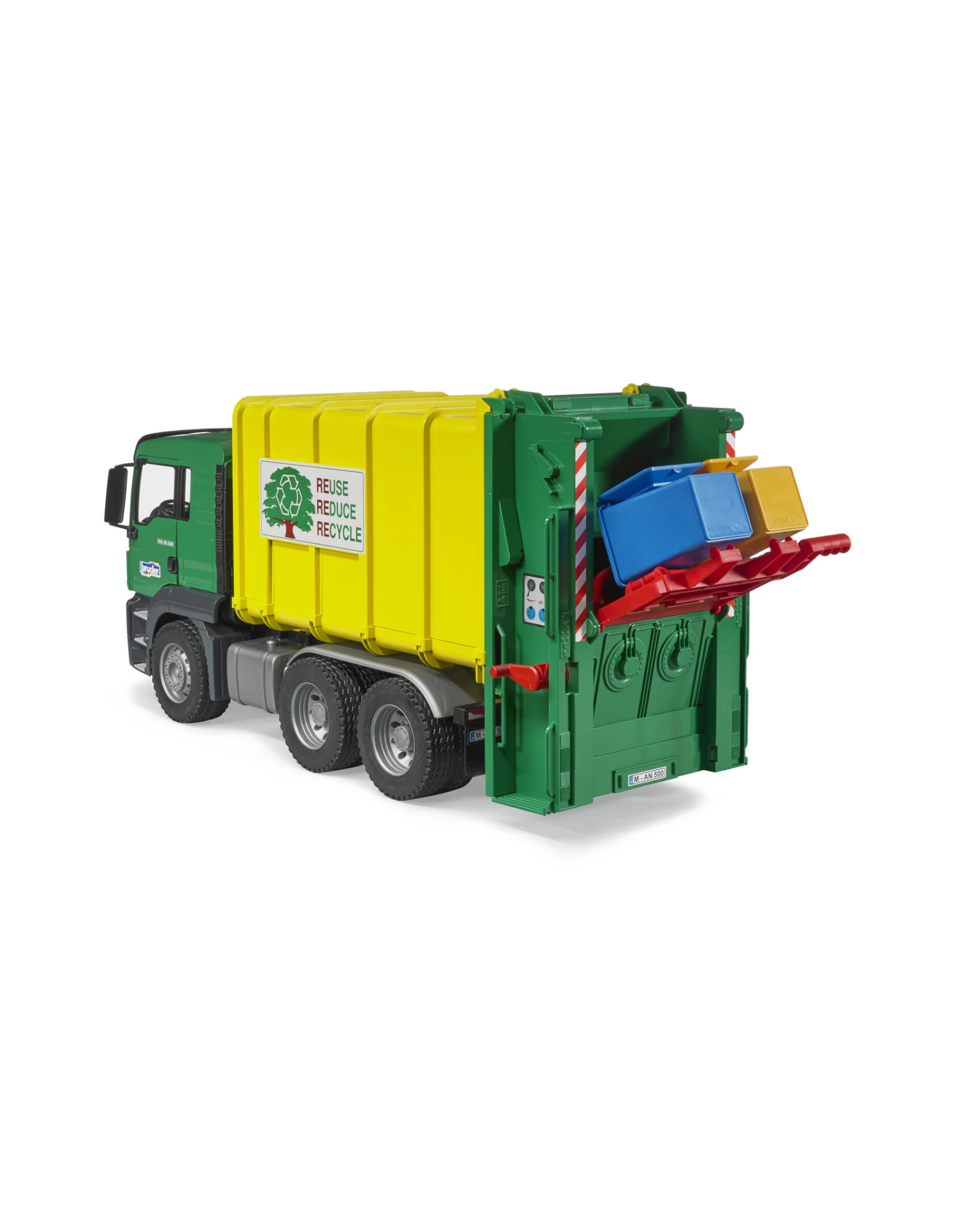 Bruder 03764 MAN TGS Vuilniswagen Met Achterlader, Geel/Groen (1:16) 8 Bruder 03764 MAN TGS Vuilniswagen Met Achterlader, Geel/Groen (1:16) - Afbeelding 8