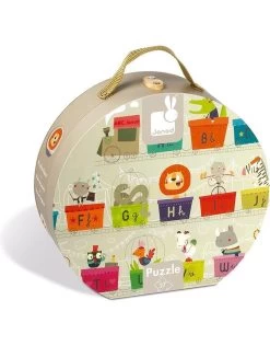Janod Puzzelkoffer Alfabettrein - 27 Stukjes