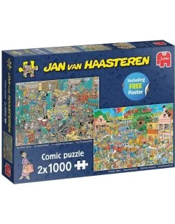 Jumbo Puzzel Jan Van Haasteren 20049 Muziekwinkel+Vakantiekriebels 2x1000 Stukjes
