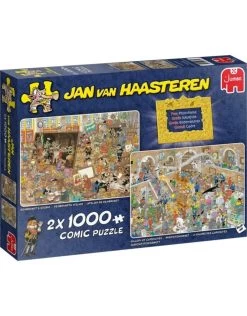 Jumbo Puzzel Jan VanHaasteren 20032 Museum Bezoek 2 X 1000 Stukjes