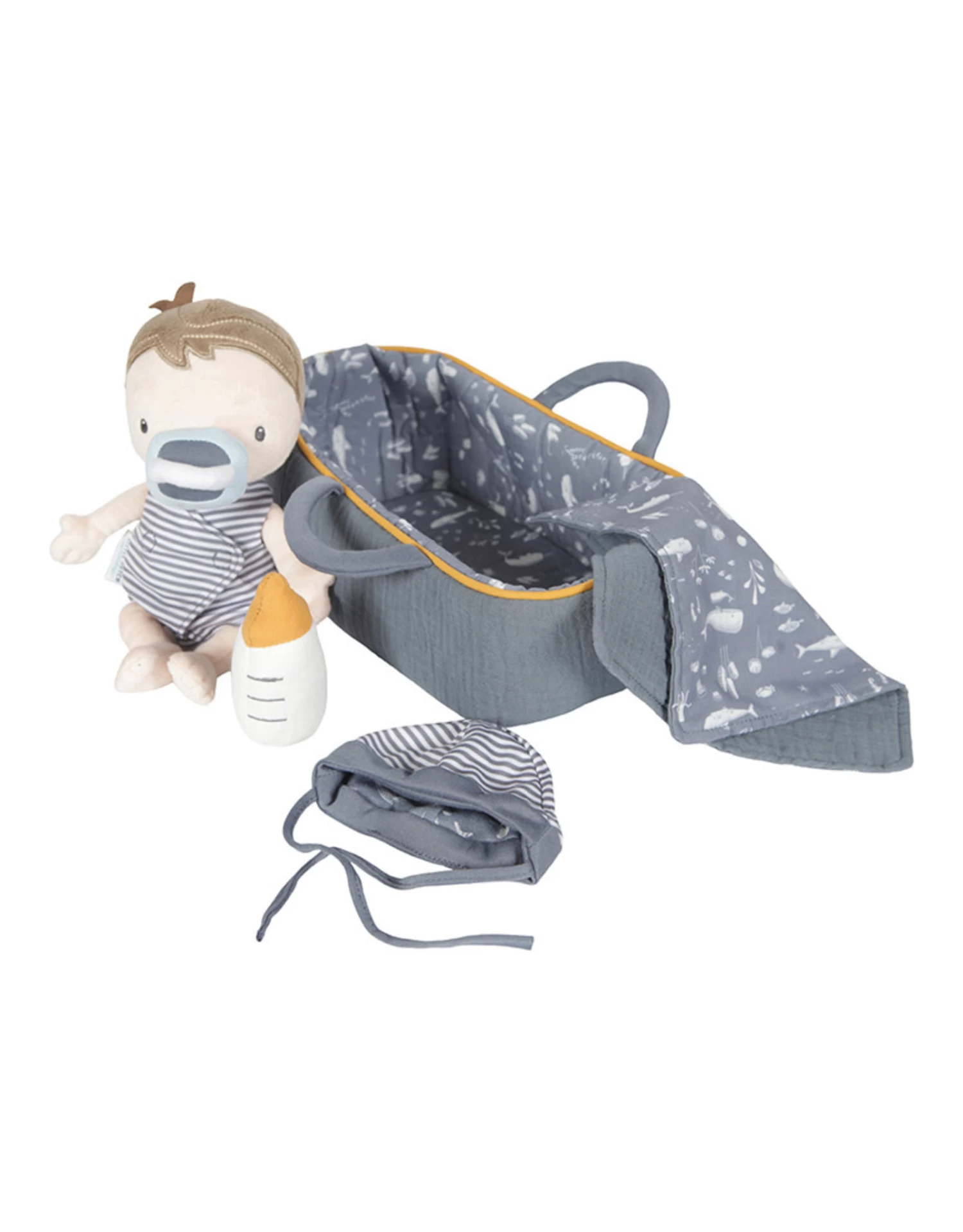 Little Dutch LD4529 Babypop Jim Met Reiswieg 1 Little Dutch LD4529 Babypop Jim Met Reiswieg
