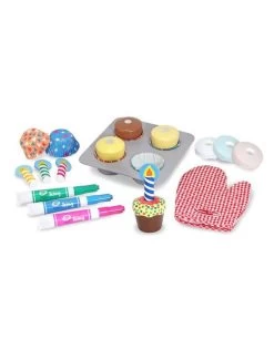 Melissa & Doug Melissa&Doug 14019 Houten Cupcake Set