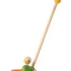 Plan Toys Push-Along Duck - Houten Duwstok Eend