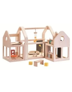 Plan Toys Slide & Go Dollhouse - Meeneem Poppenhuis