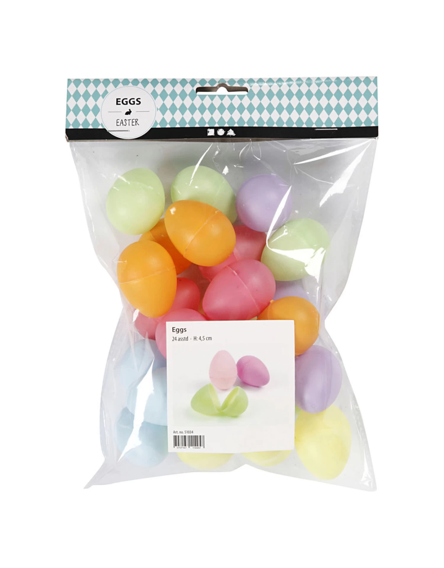 Plastic Eieren Gekleurd 4.5cm 24st Assorti Kleuren 1 Plastic Eieren Gekleurd 4.5cm 24st Assorti Kleuren