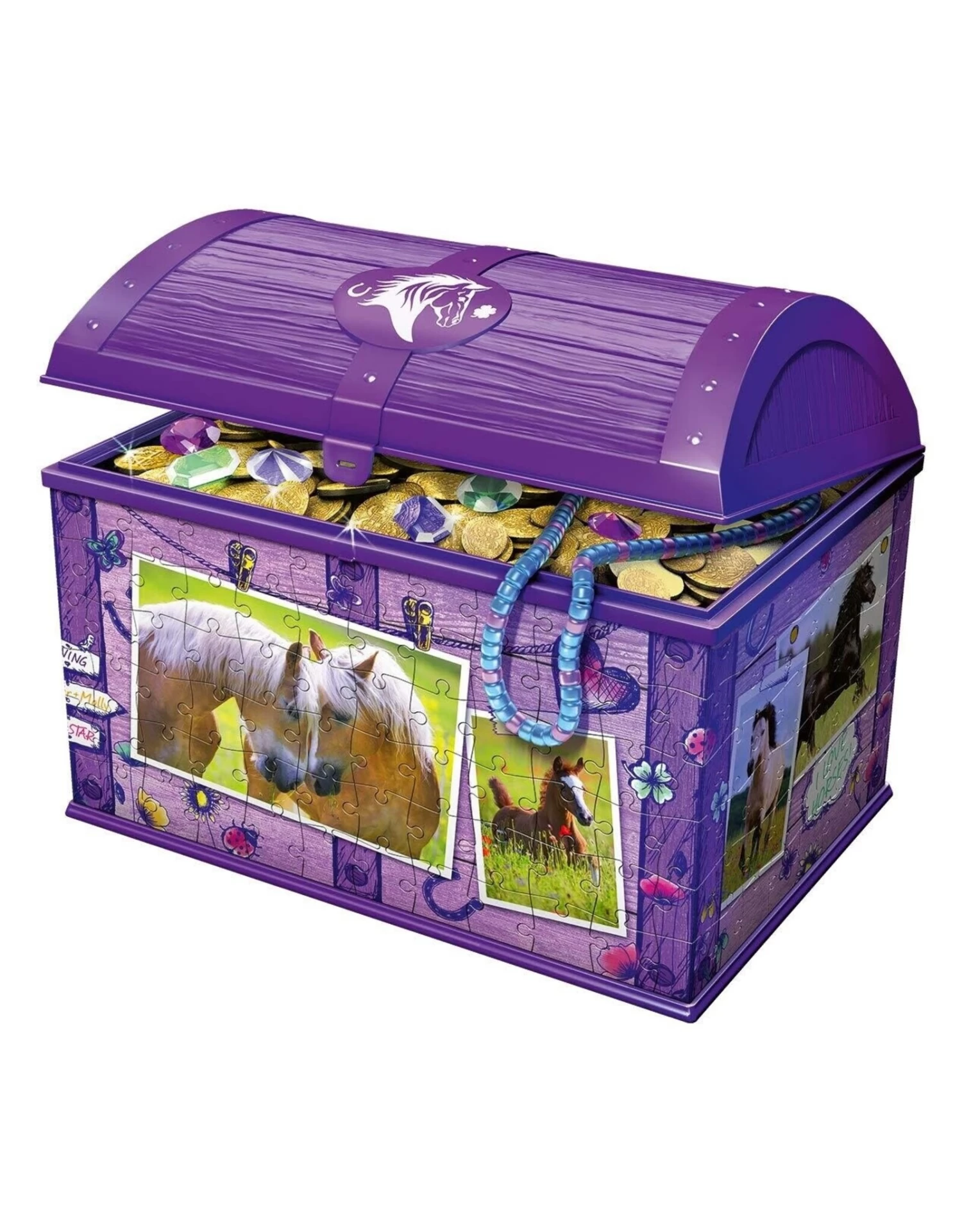 Ravensburger 3D Puzzel 111732 - Schatkist Paarden - 216 Stukjes 2 Ravensburger 3D Puzzel 111732 - Schatkist Paarden - 216 Stukjes - Afbeelding 2
