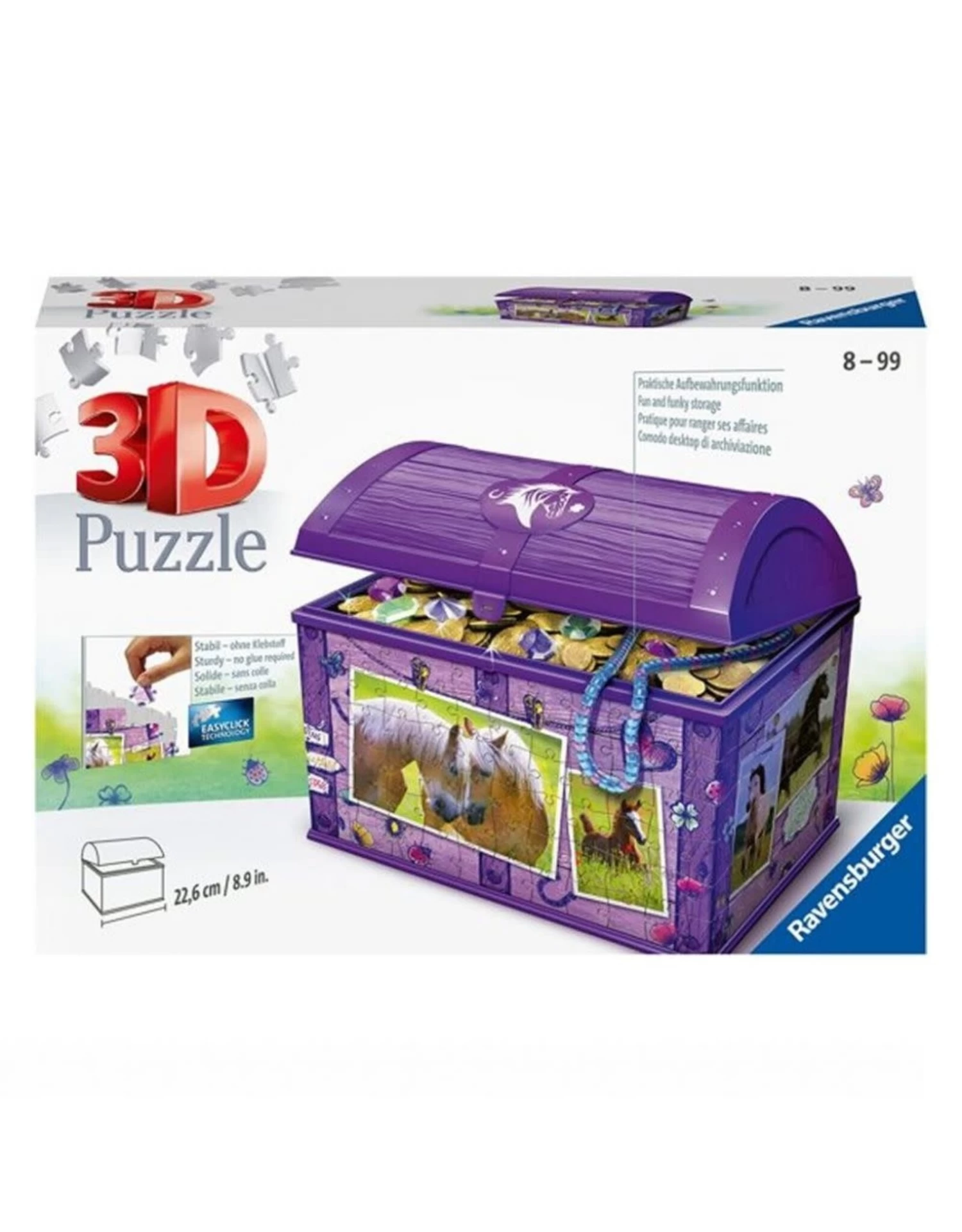 Ravensburger 3D Puzzel 111732 - Schatkist Paarden - 216 Stukjes 1 Ravensburger 3D Puzzel 111732 - Schatkist Paarden - 216 Stukjes