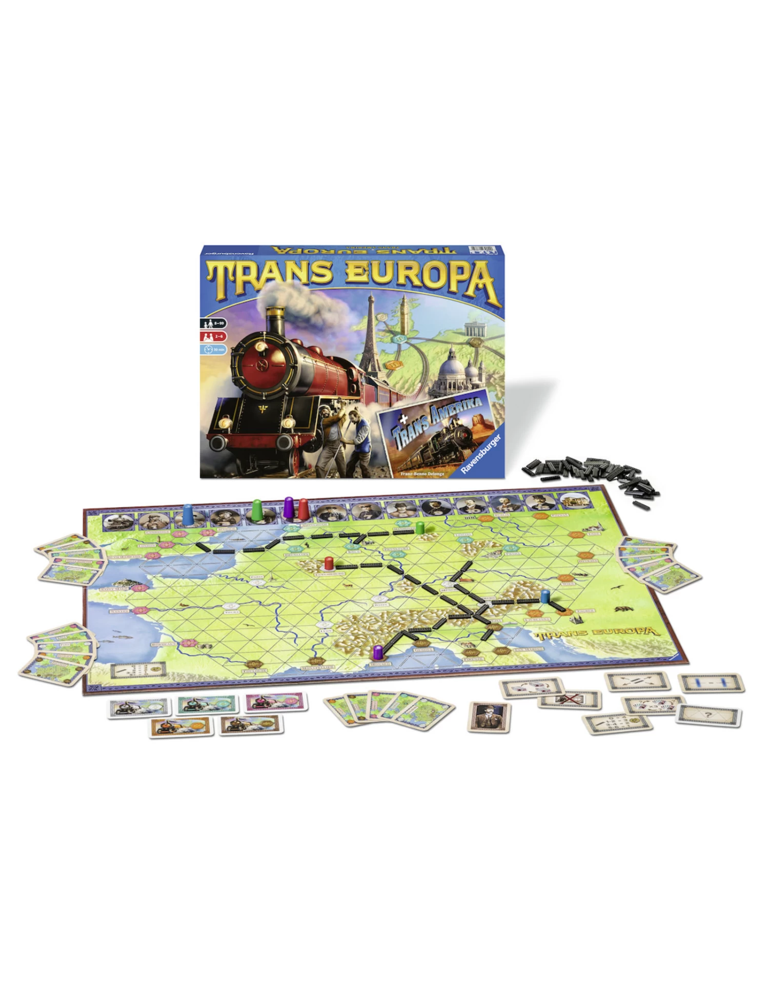 Ravensburger Trans Europa + Trans Amerika 2 Ravensburger Trans Europa + Trans Amerika - Afbeelding 2