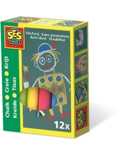 SES Creative Bordkrijt Gekleurd Assorti (12 Stuks)