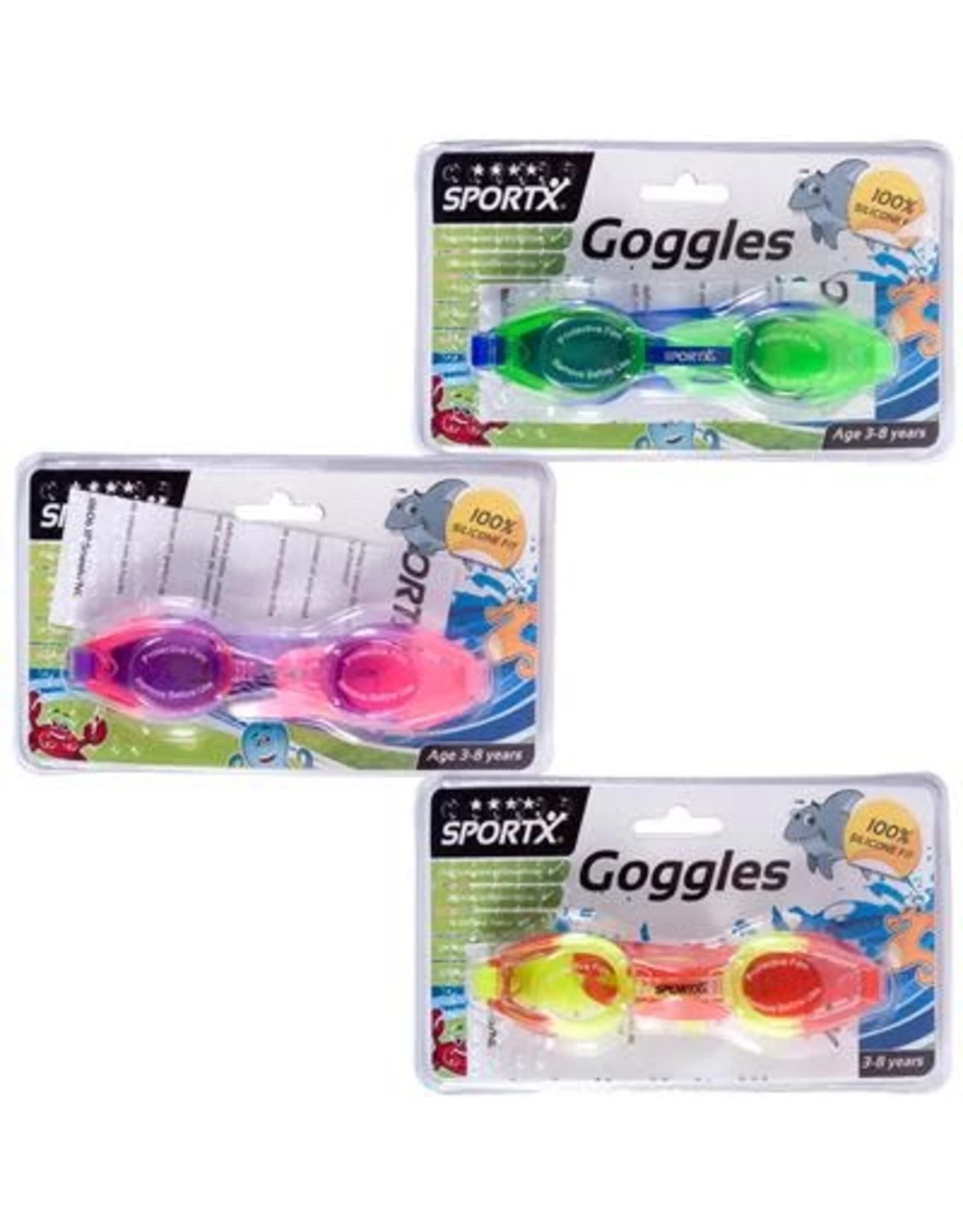 SportX Kids Chloorbril **** Roze-paars, Groen-blauw Of Geel-oranje 1 SportX Kids Chloorbril **** Roze-paars, Groen-blauw Of Geel-oranje