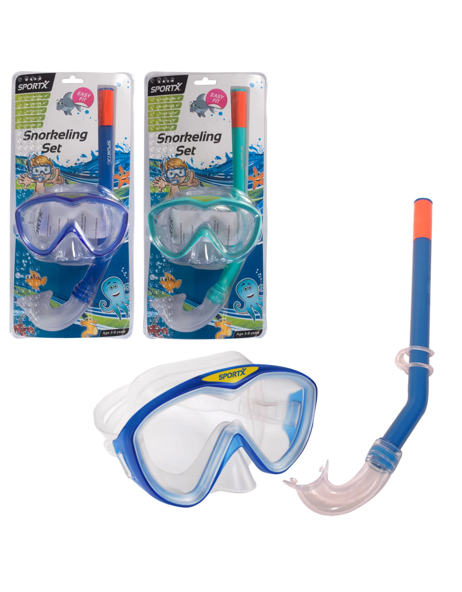 SportX Kids Snorkelset **** Sport Blauw Of Aqua 1 SportX Kids Snorkelset **** Sport Blauw Of Aqua